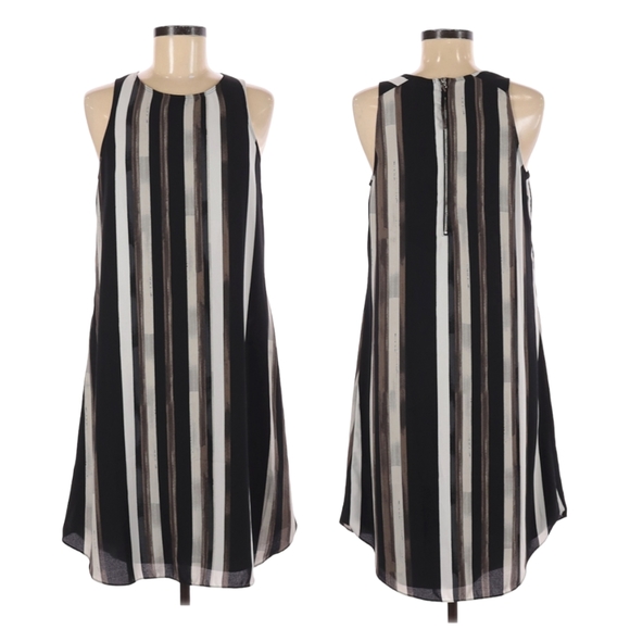 Apt. 9 Dresses & Skirts - Apt. 9 Relaxed Fit Neutral Striped Flowy Scoop Neck Sleeveless Dress Size M